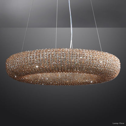 Halo Granular Crystal Round Chandelier 72"