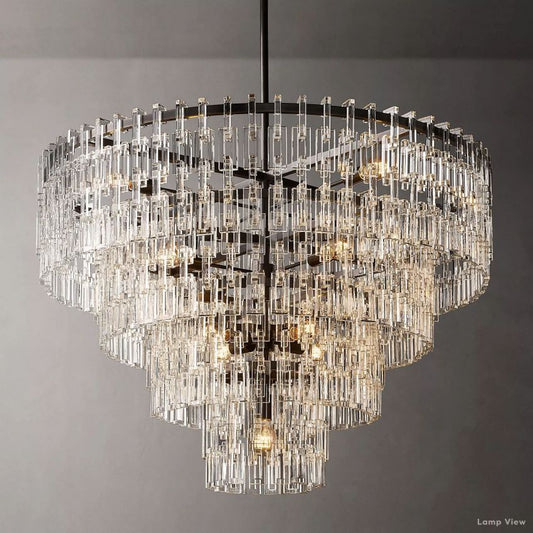Marignan Chain Crystal Tiered Round Chandelier 48"
