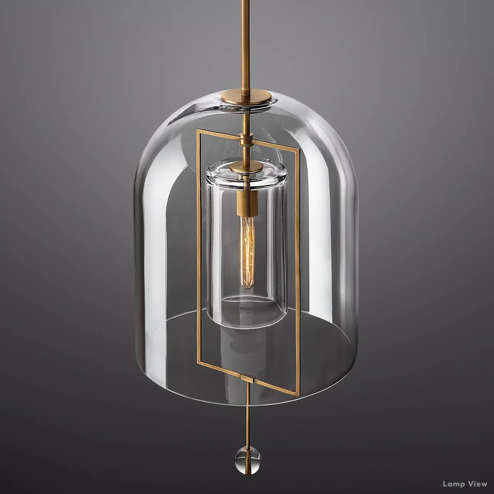 Fulcrum Cloche Glass Pendant Light