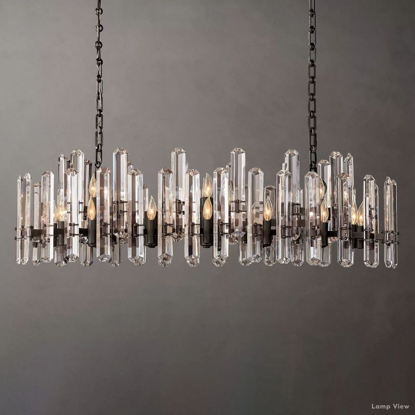 Mirello Pristine Crystal Linear Chandelier 54"