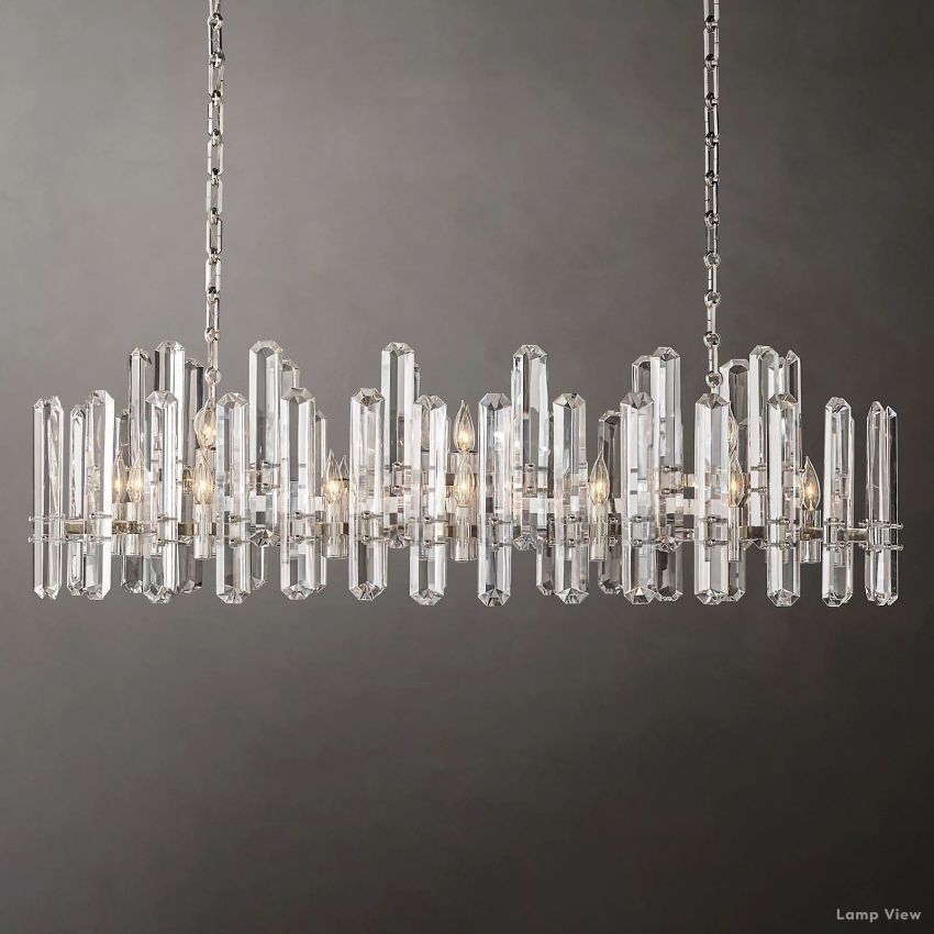 Mirello Pristine Crystal Linear Chandelier 54"