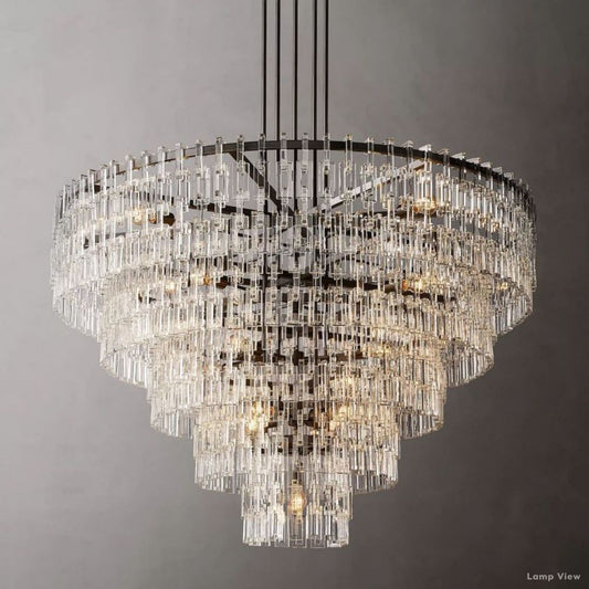 Marignan Chain Crystal Tiered Round Chandelier 60"