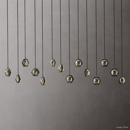 Eclatant Inset Crystal Linear Chandelier 72"
