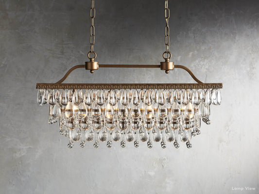 Anabella Decorated Crystal Rectangular Chandelier