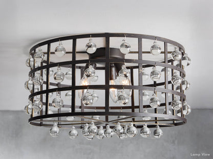 La Cage Framed Crystal Flush Mount