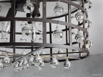 La Cage Framed Crystal Flush Mount