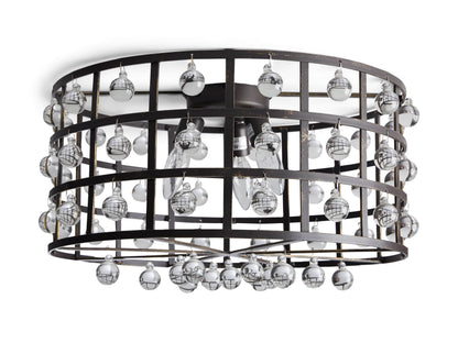 La Cage Framed Crystal Flush Mount