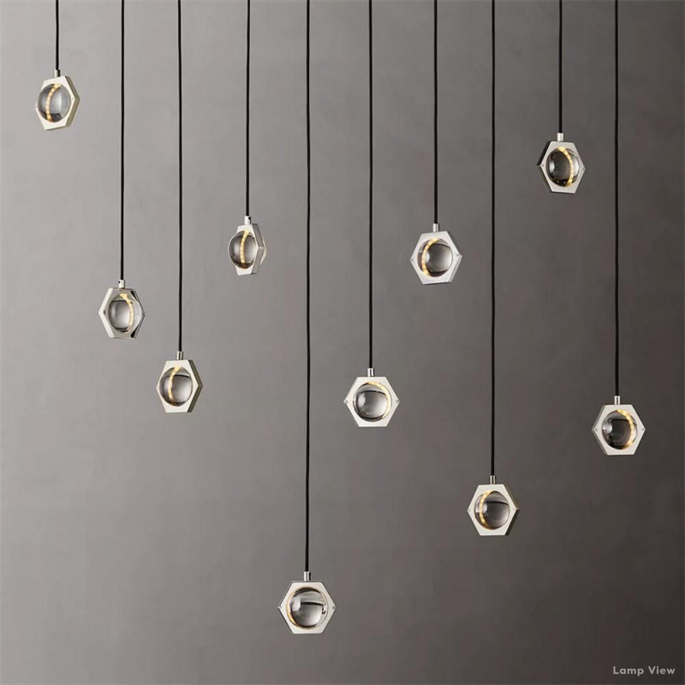 Eclatant Inset Crystal Linear Chandelier 54"