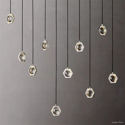 Eclatant Inset Crystal Linear Chandelier 54"