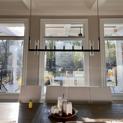 Ravelle Clear Glass Linear Chandelier 73"