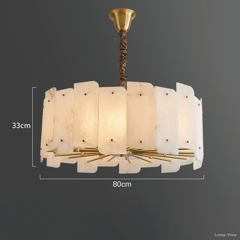 Alabaster Lorry Round Chandelier