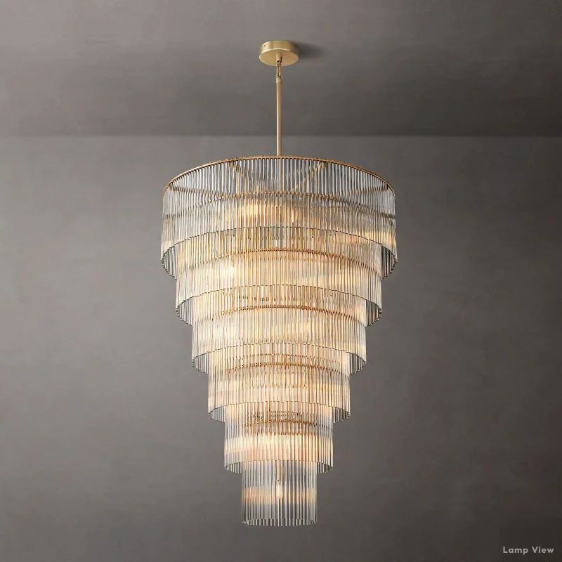 Amadeo Slender Crystal Grand Glass Chandelier 36"