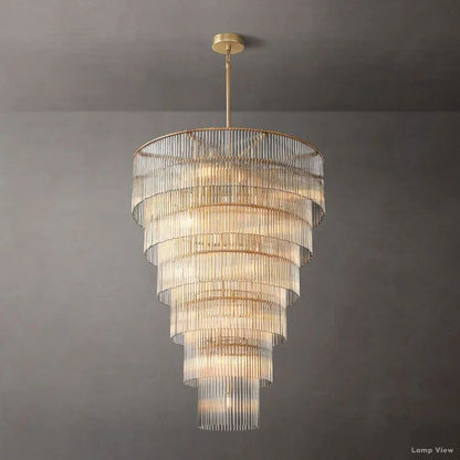 Amadeo Slender Crystal Grand Glass Chandelier 36"