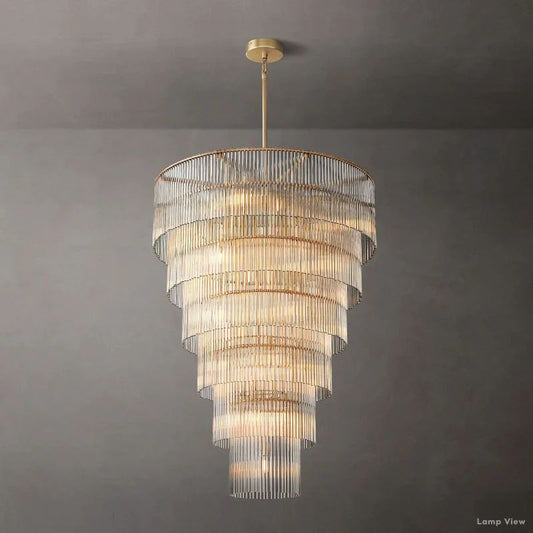 Amadeo Slender Crystal Grand Glass Chandelier 36"