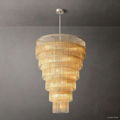Amadeo Slender Crystal Grand Glass Chandelier 36"