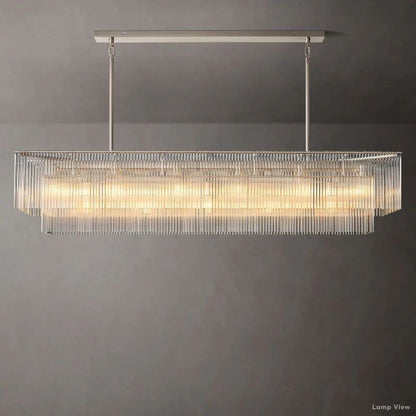 Amadeo Slender Crystal Rectangular Chandelier 72"