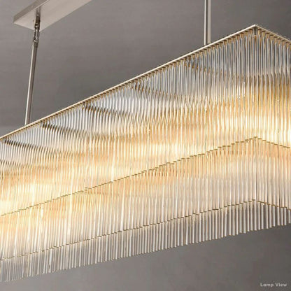 Amadeo Slender Crystal Rectangular Chandelier 72"