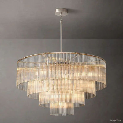 Amadeo Slender Crystal Round Chandelier 40"