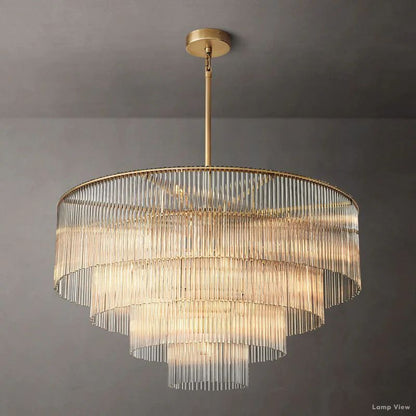 Amadeo Slender Crystal Round Chandelier 40"