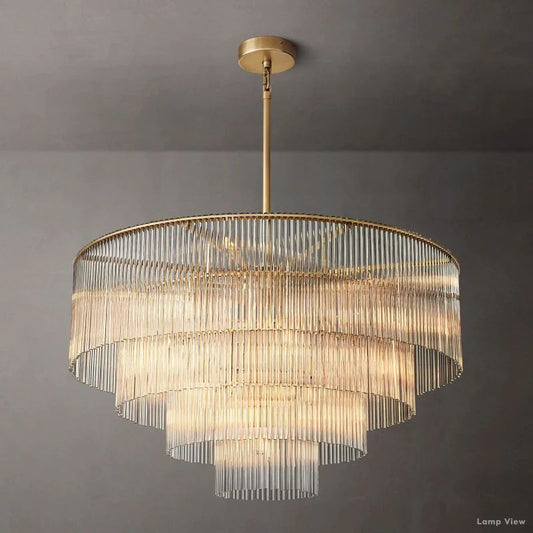 Amadeo Slender Crystal Round Chandelier 40"
