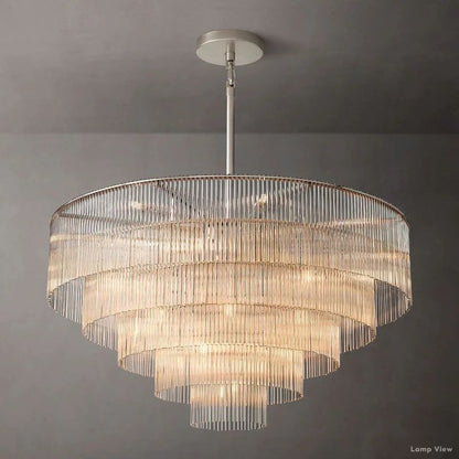 Amadeo Slender Crystal Round Chandelier 50"