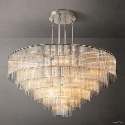 Amadeo Slender Crystal Round Chandelier 60"