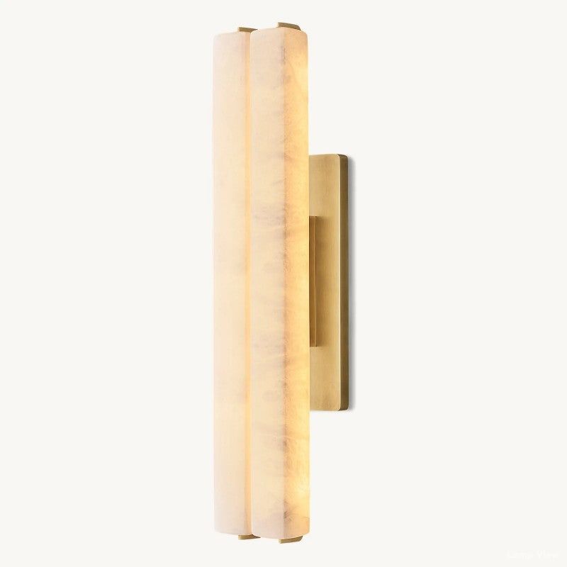 Audubon Vertical Alabaster Double Wall Sconce