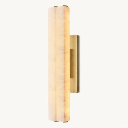 Audubon Vertical Alabaster Double Wall Sconce