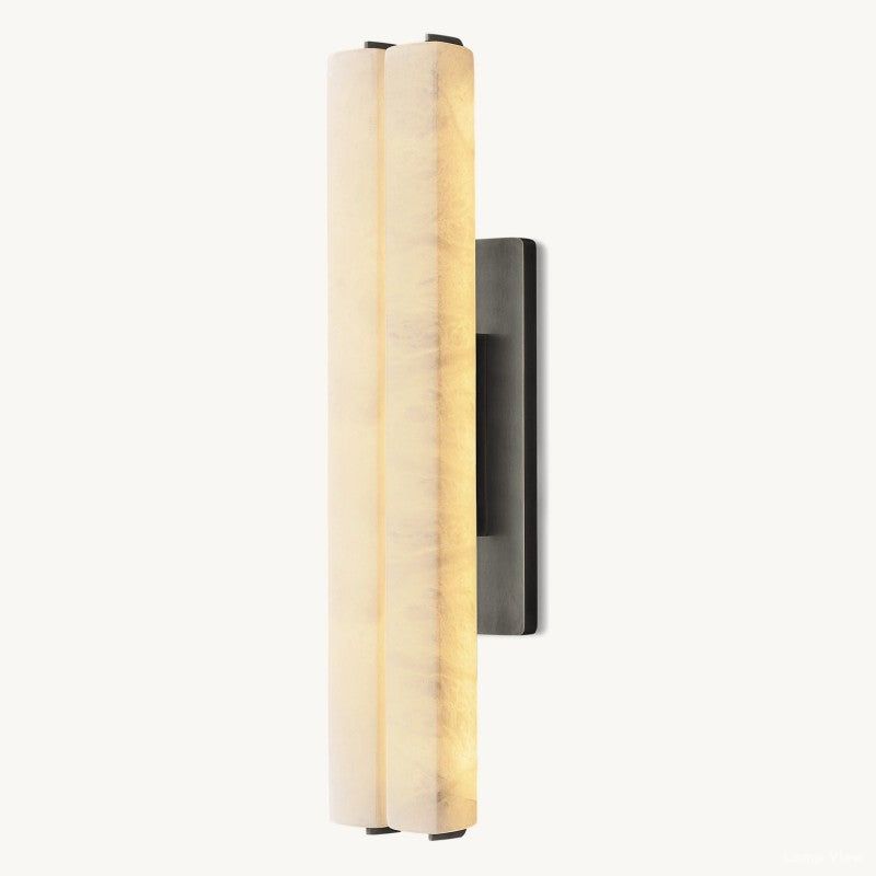 Audubon Vertical Alabaster Double Wall Sconce