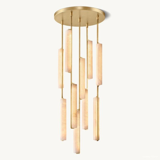 Audubon Vertical Alabaster Round Chandelier 24"