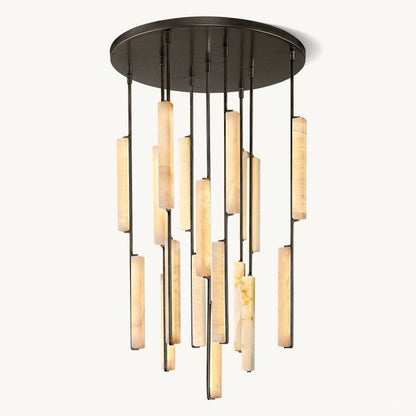 Audubon Vertical Alabaster Round Chandelier 40"