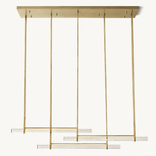 Audubon Vertical Crystal Triple Bar Linear Chandelier