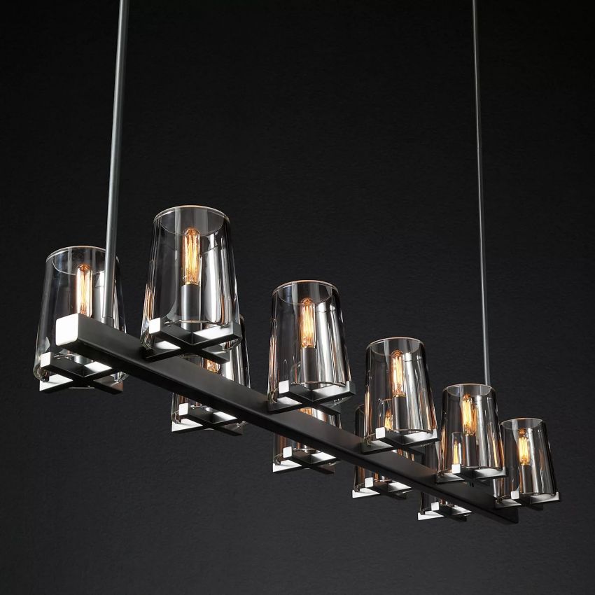 Pauillac Glass Linear Chandelier 49"