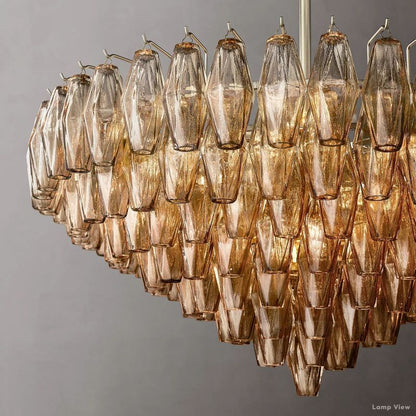 Chiara Lustrous Glass Tiered Round Chandelier 37"