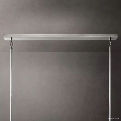 Chiara Lustrous Glass Tiered Rectangular Chandelier 74"