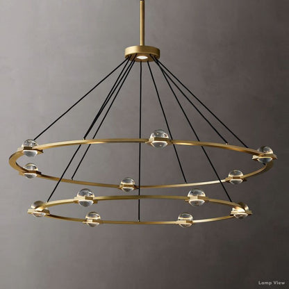 Eclatant Inset Crystal Two-Tier Round Chandelier 60"