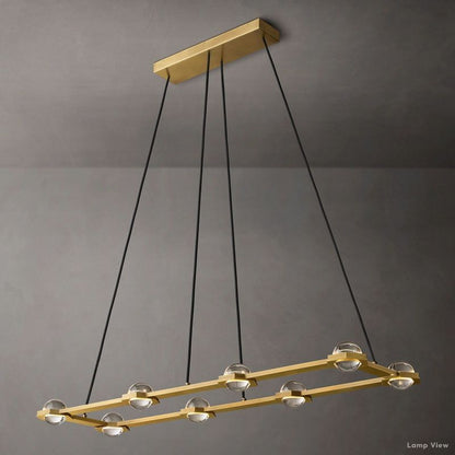 Eclatant Inset Crystal Rectangular Chandelier 72"