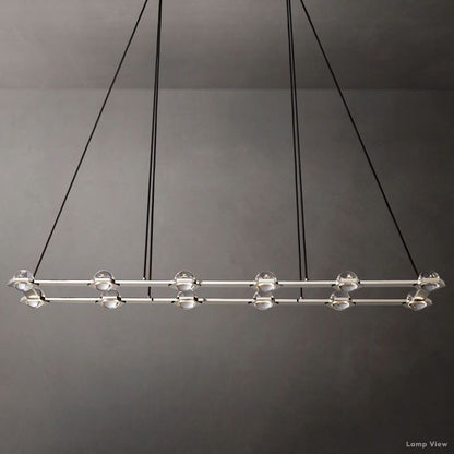 Eclatant Inset Crystal Rectangular Chandelier 72"