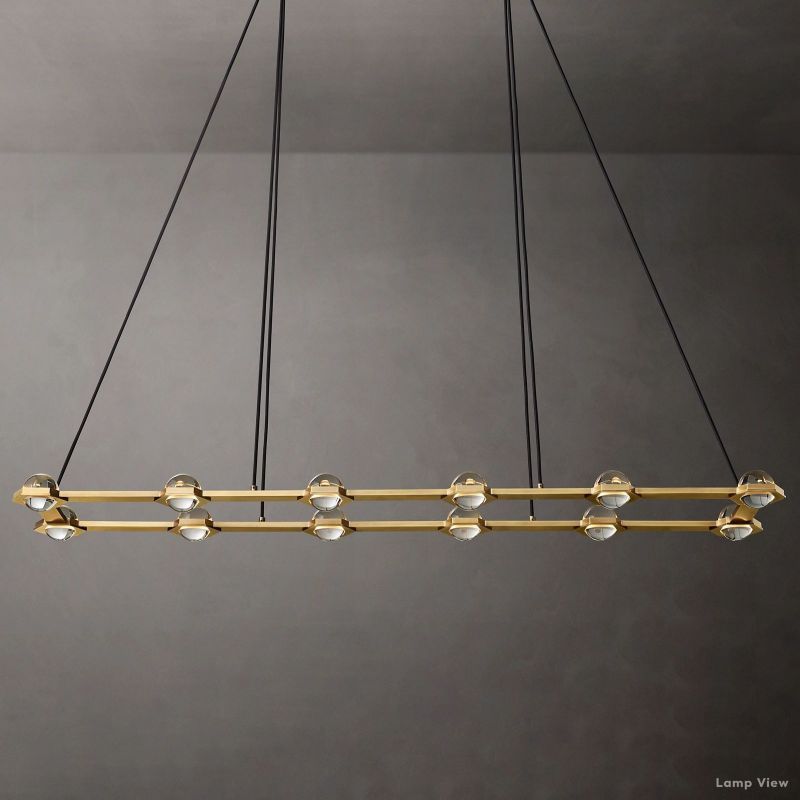 Eclatant Inset Crystal Rectangular Chandelier 72"