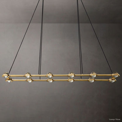 Eclatant Inset Crystal Rectangular Chandelier 72"