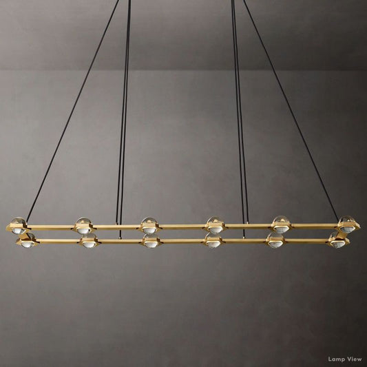 Eclatant Inset Crystal Rectangular Chandelier 72"
