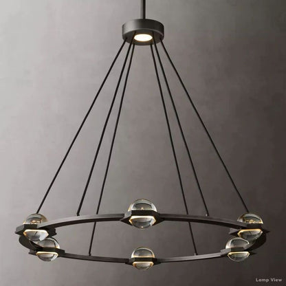 Eclatant Inset Crystal Round Chandelier 36"