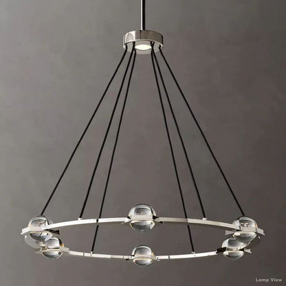 Eclatant Inset Crystal Round Chandelier 36"