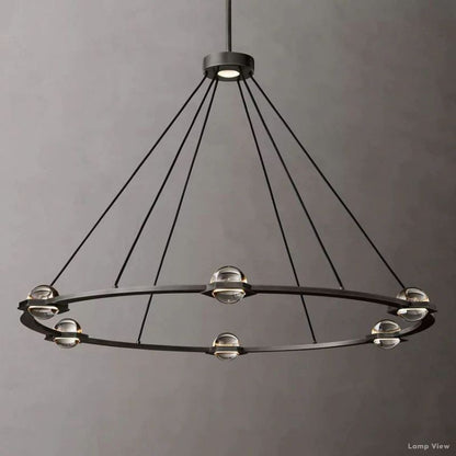 Eclatant Inset Crystal Round Chandelier 48"
