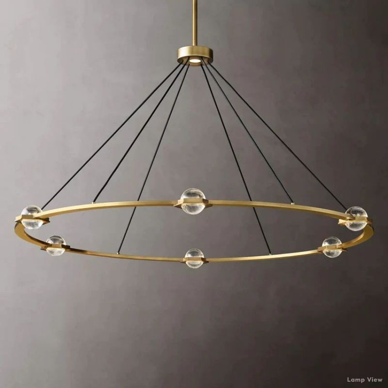 Eclatant Inset Crystal Round Chandelier 48"