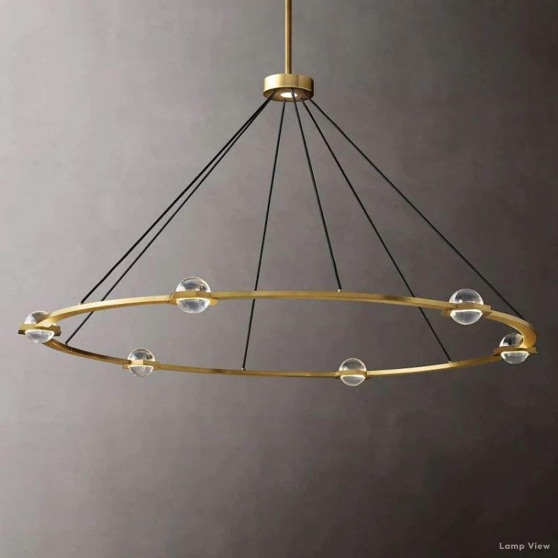 Eclatant Inset Crystal Round Chandelier 60"