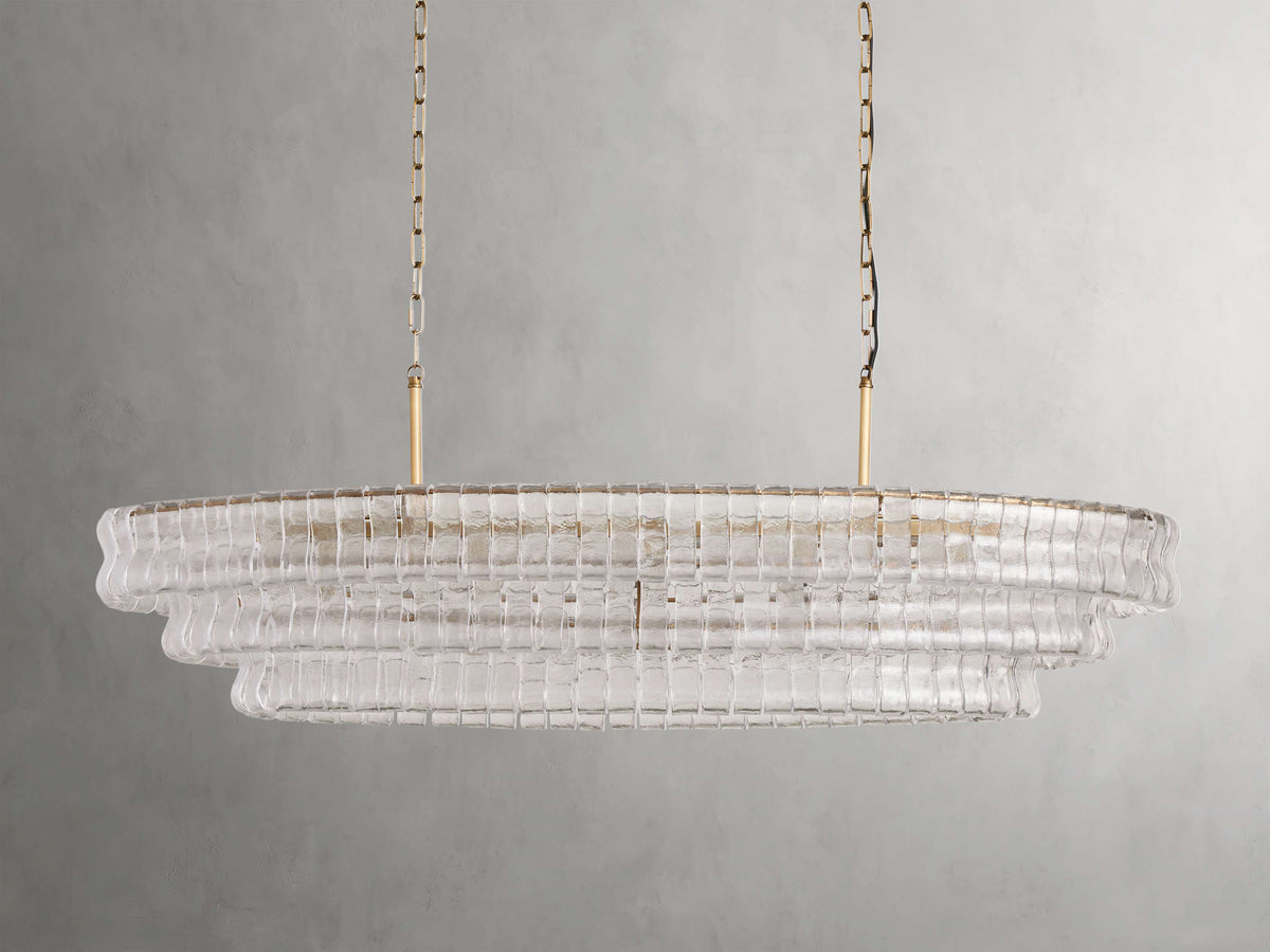 Ghiaccio Textured Oval Chandelier