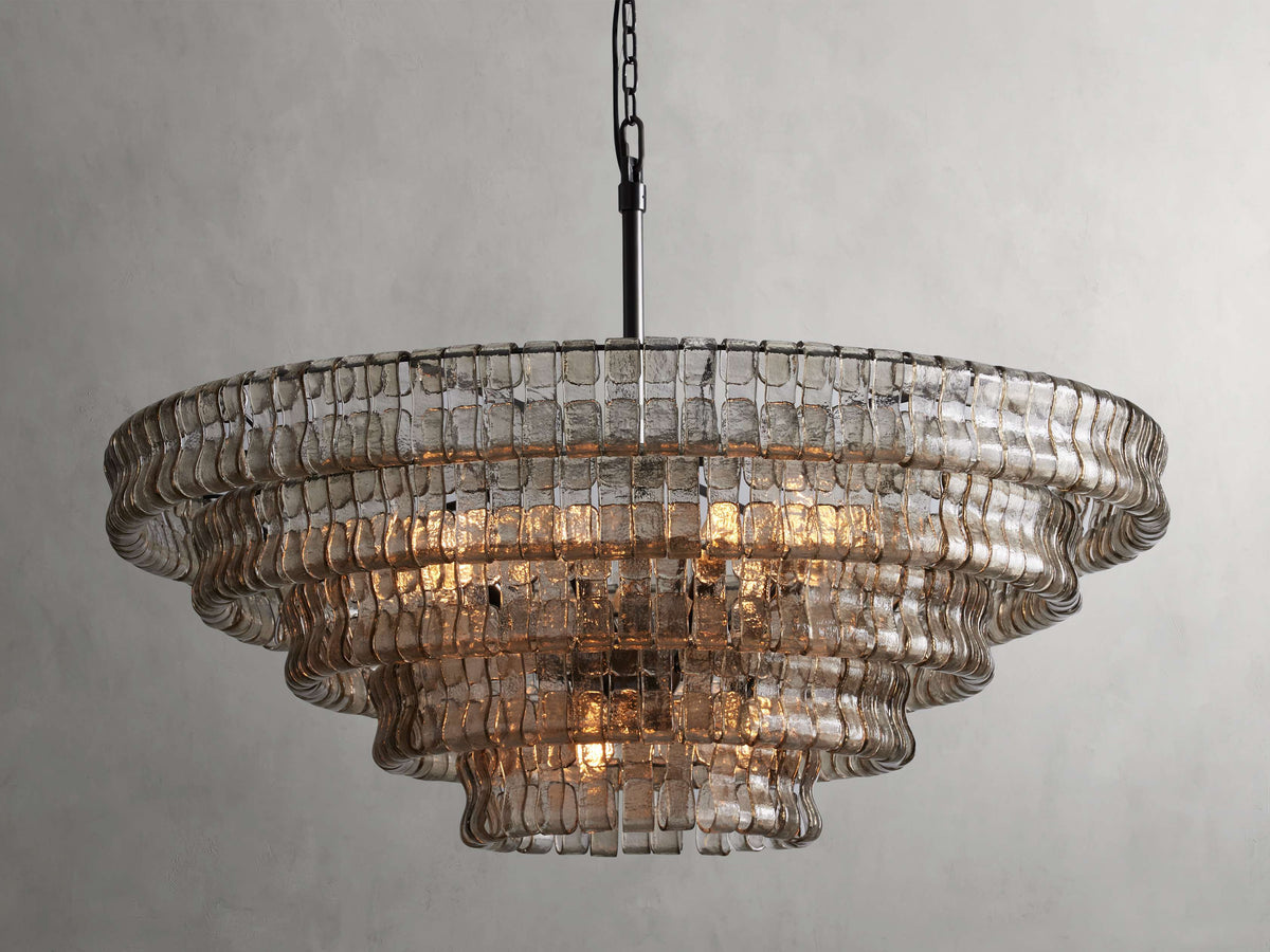 Ghiaccio Textured Round Chandelier