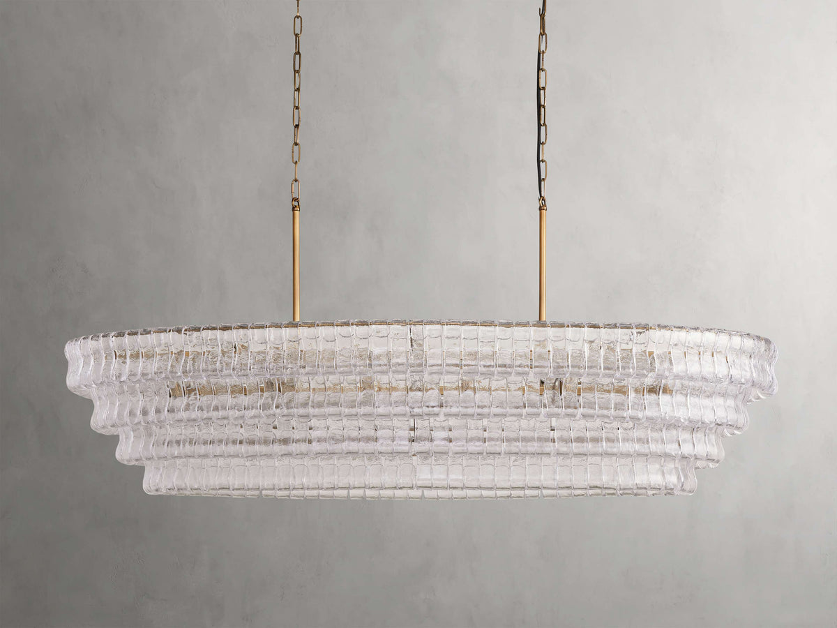 Ghiaccio Glass Oval Chandelier