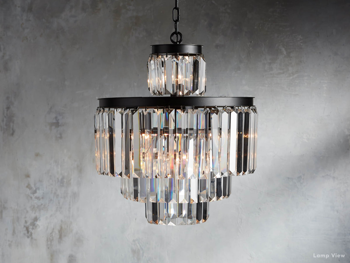 Leyland Clear Crystal Tiered Chandelier